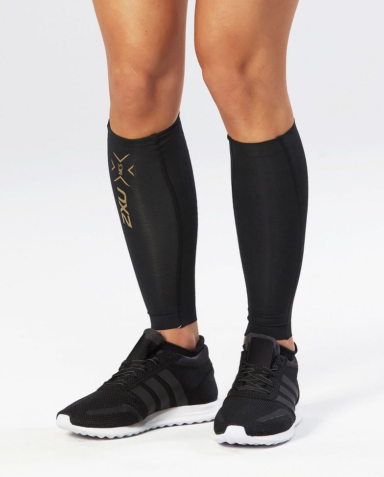 2XU RUNNING COMPRESSION CALF SLEEVE 2XU BLACK UNISEX SUPPORT MUSCLE RECOVERY 