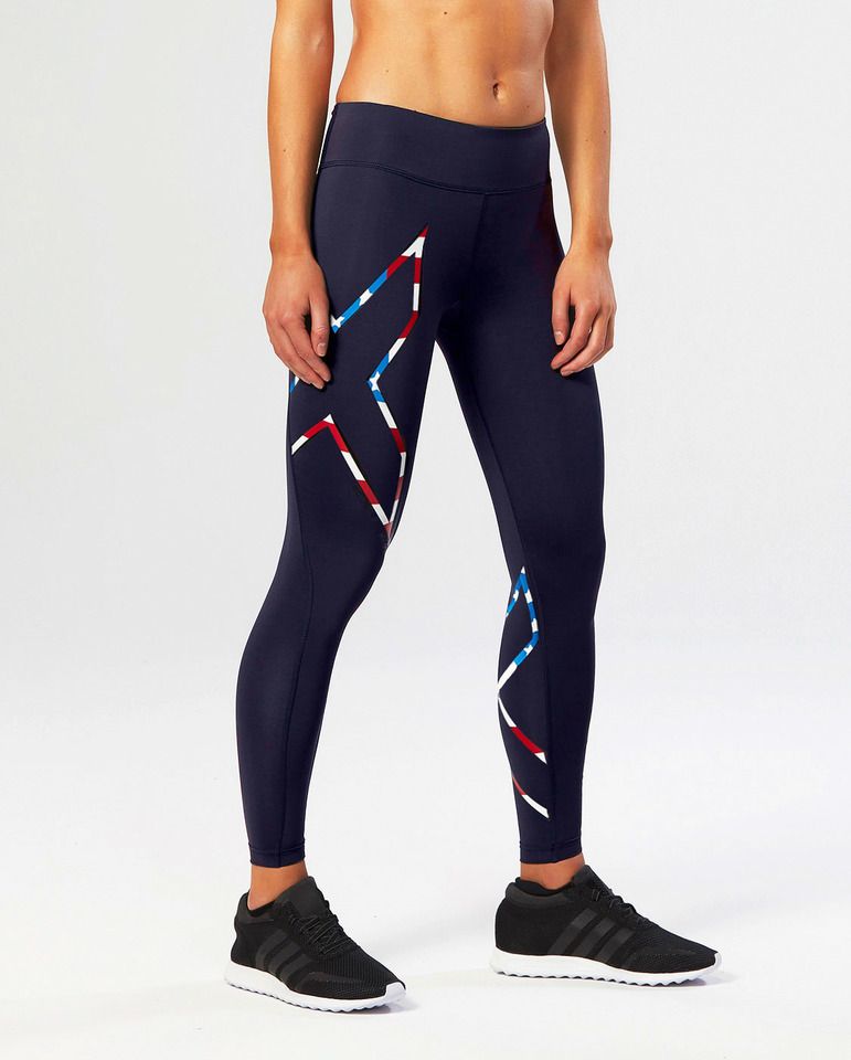 NEW 2XU WOMENS MID RISE COMPRESSION TIGHTS SAVE OVER $50 ON RRP 