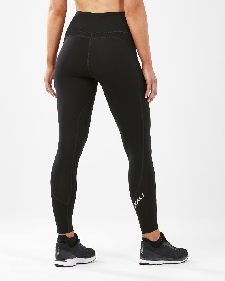 Red 2XU Fitness Hi Rise Womens Long Compression Tights 