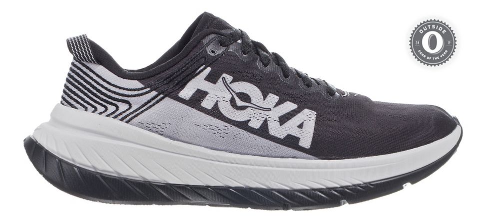 NEW Men's HOKA ONE ONE CARBON X Black Gray White Running Shoes r1 