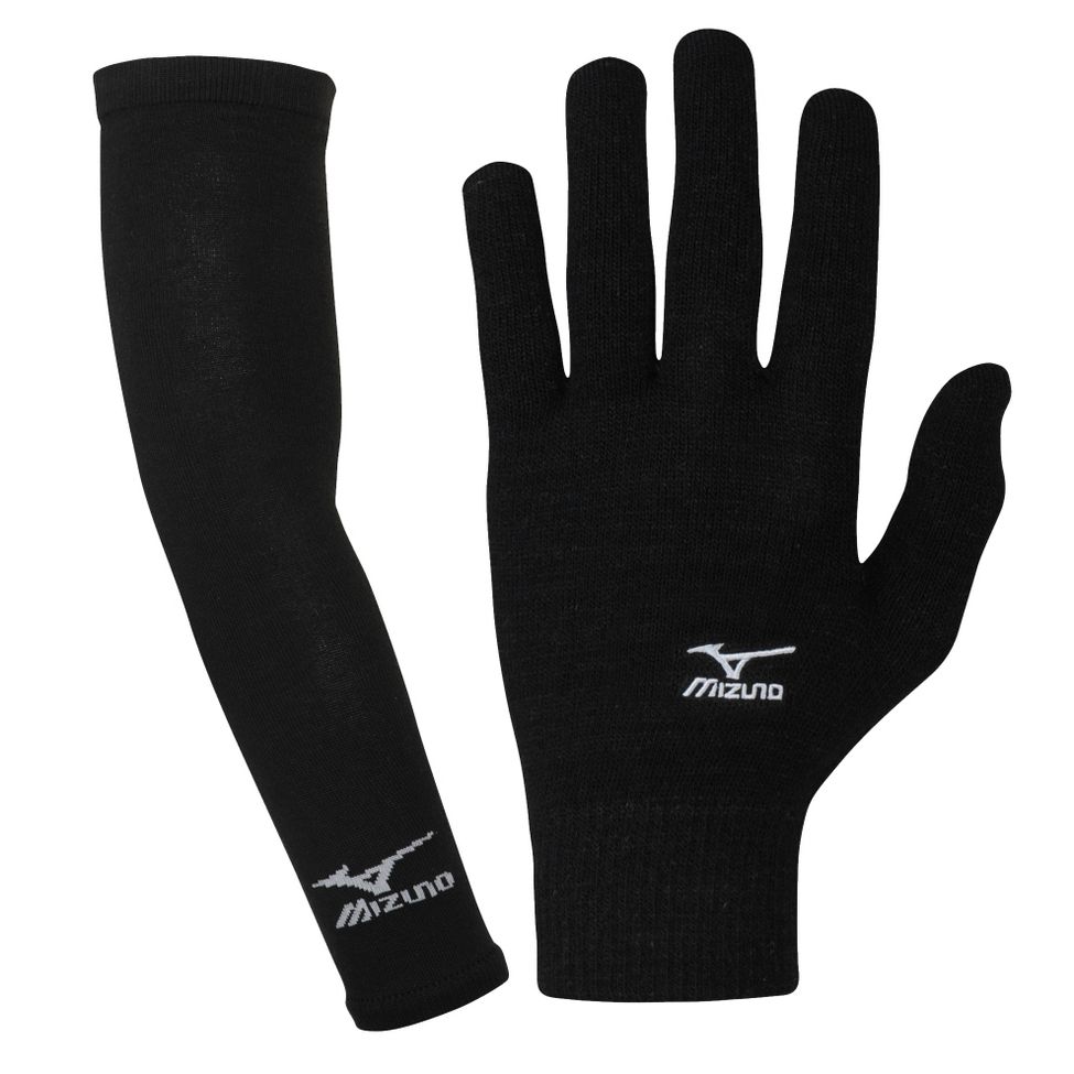Mizuno Unisex Breath Thermo Thermal Running Gloves Black Sports Warm 